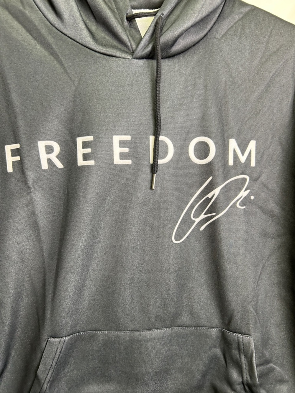 Freedom American Flag Sleeve Men's Black Hoodie - Picture 4 of 7
